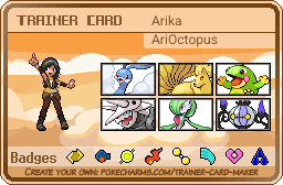 My Pokemon Trainer Card, depicting Altaria, Ninetails, Politoed, Aggron, Gardevoir, and Chandelure